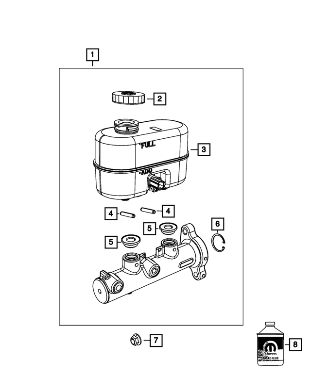 68144665AB - Brakes: Brake Master Cylinder Reservoir for Mopar Image