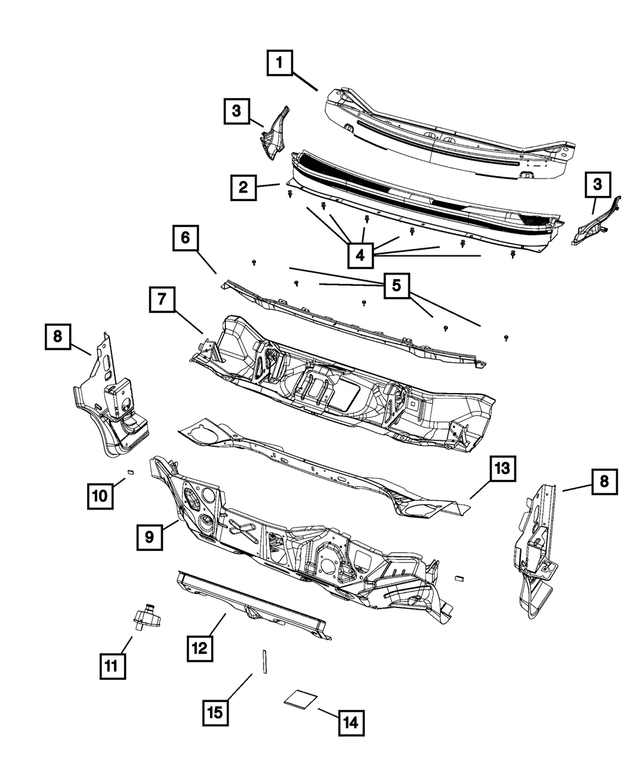68081974AJ - Body Sheet Metal Except Doors: Dash Crossmember for Mopar Image