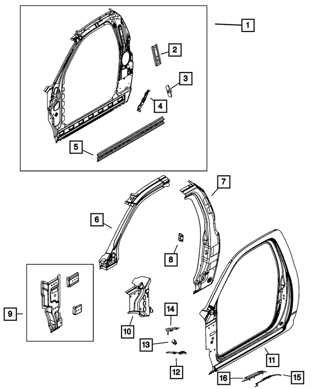 55372407AI - Body Sheet Metal Except Doors: Body Side Aperture Inner Panel, Left for Dodge: Ram 1500, Ram 2500, Ram 3500 | Ram: 1500, 1500 Classic, 2500, 3500 Image
