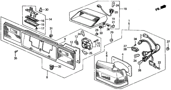 Taillight - License Light for 1989 Honda Accord #0