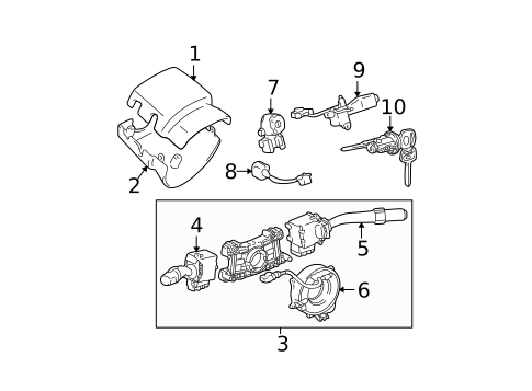 Shroud, Switches & Levers for 2002 Toyota Tacoma #2