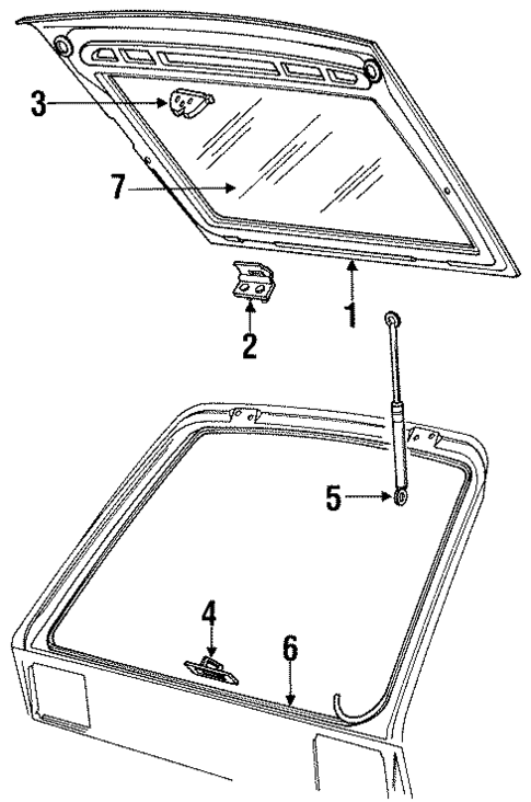 Glass - Lift Gate for 1990 Dodge Omni #0