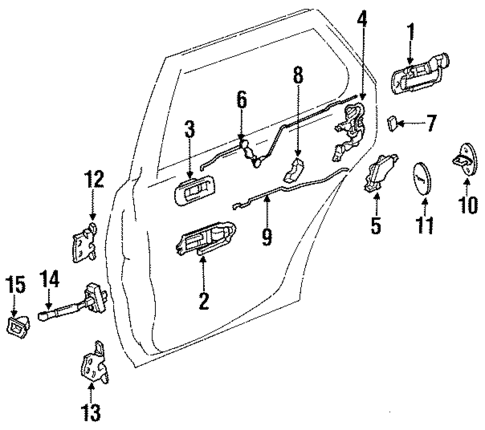 Rear Door for 1990 Lexus LS400 #1
