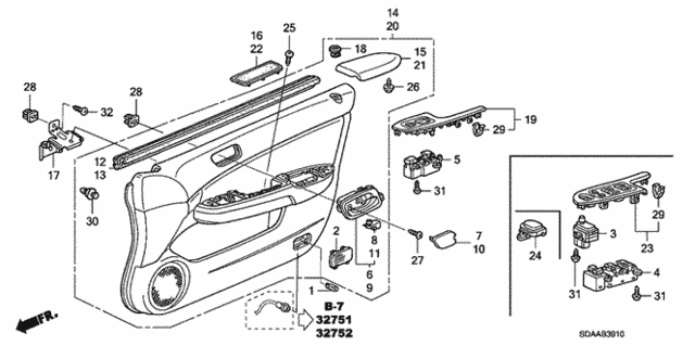 Front Door Lining for 2007 Honda Accord #0