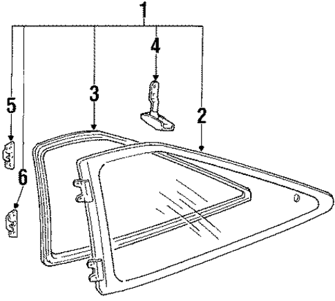 Glass & Hardware for 1989 Honda Accord #0