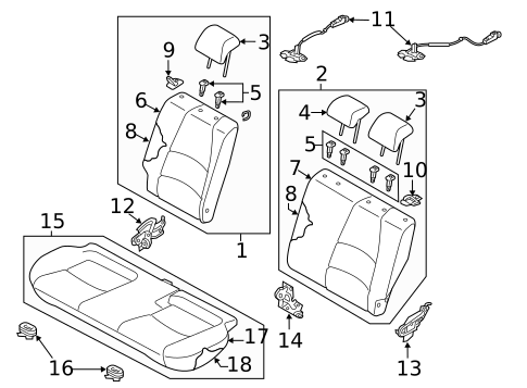 Rear Seat Components for 2019 Toyota Yaris #0