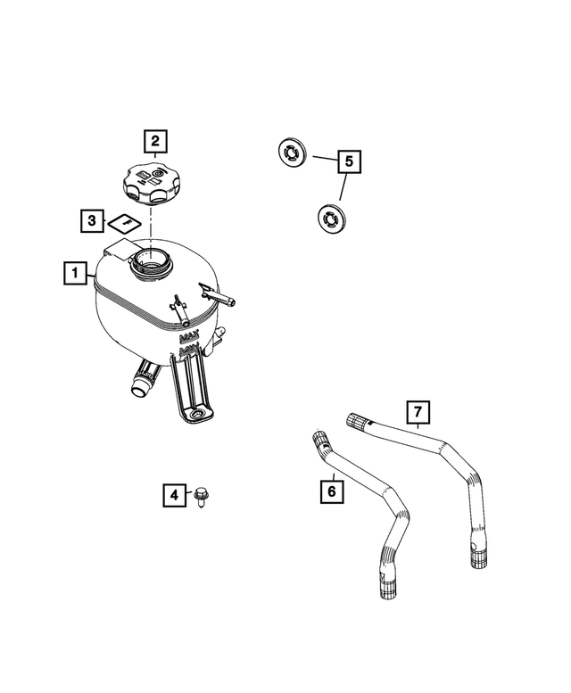 68655021AA - : Coolant Recovery Bottle Hose for Mopar Image