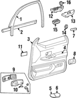 YW7Z5423942CAB - Body: Door Trim Panel for Ford: Crown Victoria Image