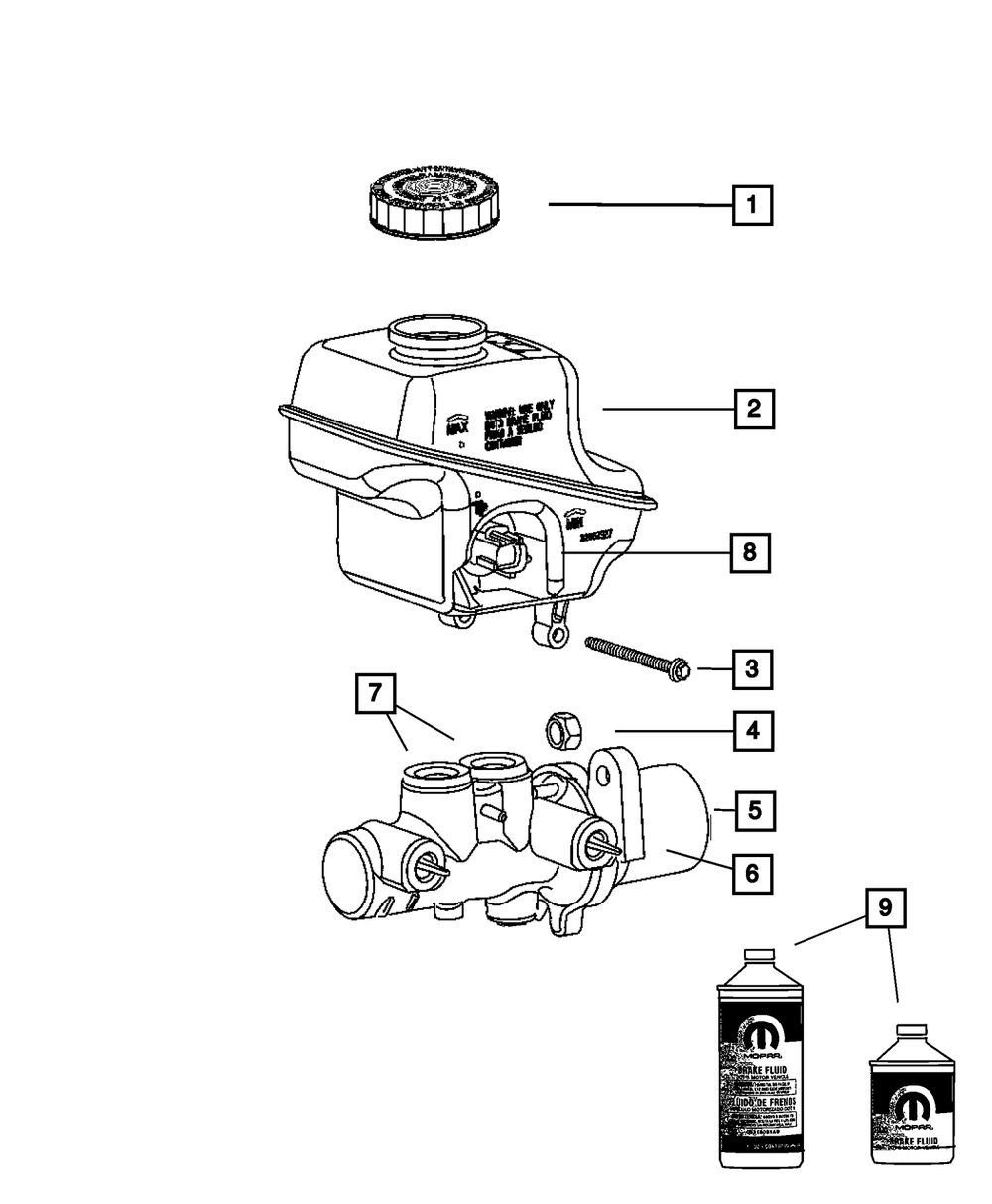Brake Master Cylinder - Mopar (68048548AA)