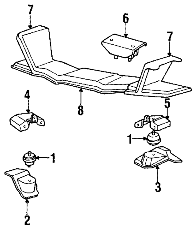 F6TZ6068AB - Engine: Rear Mount for Ford: Bronco, F-150, F-250, F-250 HD, F-350, F-Super Duty Image