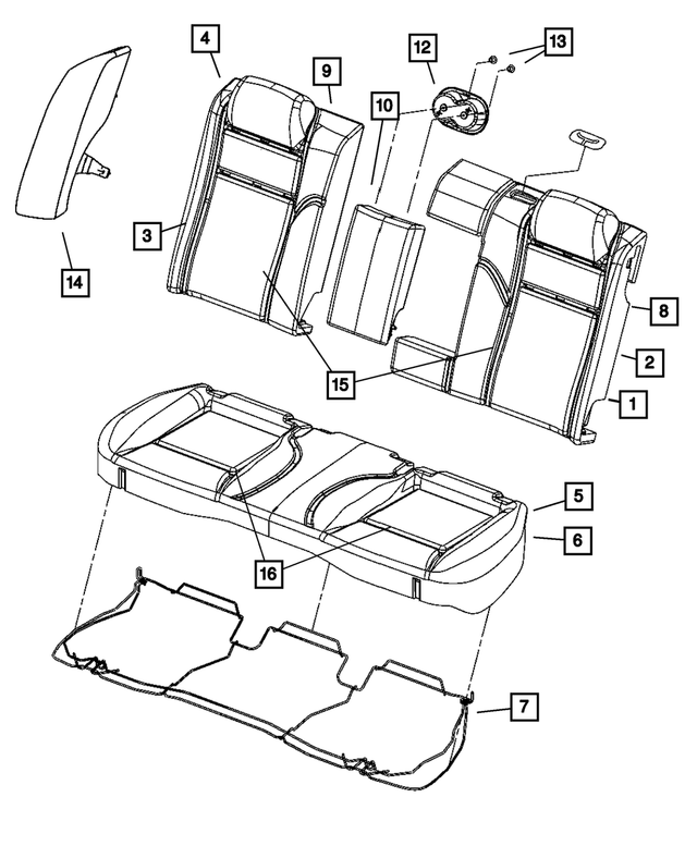 1GN861D1AA - Interior Trim: Rear Seat Back Cover for Mopar Image image