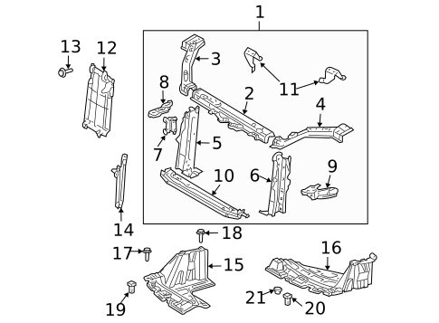 Radiator Support for 2004 Scion xA #0