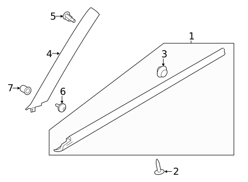 MUELLERSTAR Left Driver Side A Pillar Trim Molding – For Range Rover Evoque 2012-2019 – Gloss Black – LR077218