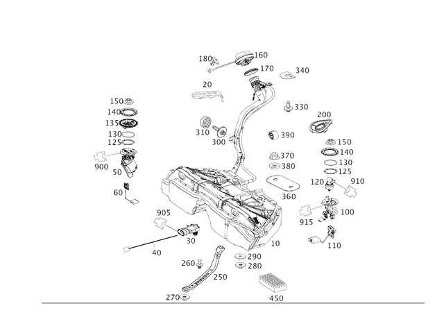 2124707301 - Fuel System: Fuel Tank for Mercedes-Benz: CLS400, CLS550, CLS63 AMG, CLS63 AMG S, E350, E400, E550, E63 AMG, E63 AMG S Image image