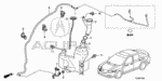 91511TA0A01 - Electrical/Exhaust/Heater/Fuel: CLIP, WASHER TUBE &amp; OPEN WIRE for Acura Image