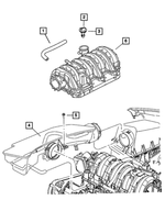 4591961AC - 5.7L HEMI Gas; Engine: Cylinder Head To Intake Manifold Pcv Hose for Mopar Image