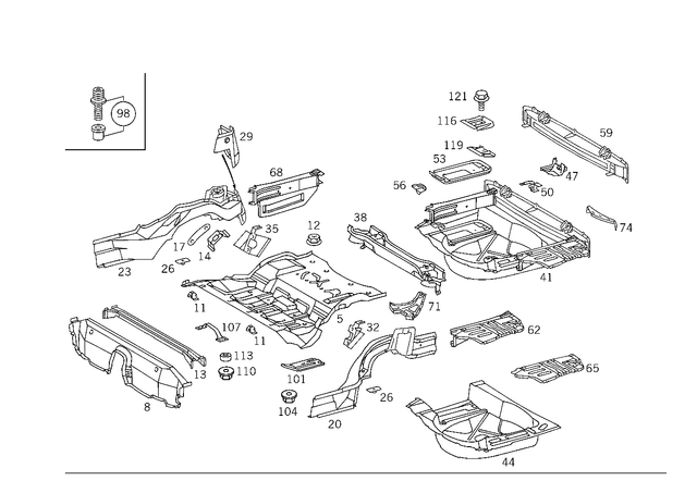 2019900250 - Substructure: Nut for Mercedes-Benz Image image