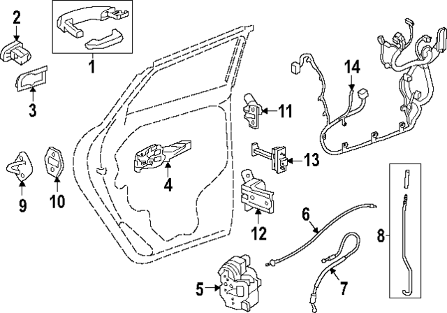 84193444 - : Part# 84193444 Passenger Side Door Wiring Harness for Chevrolet: Equinox Image
