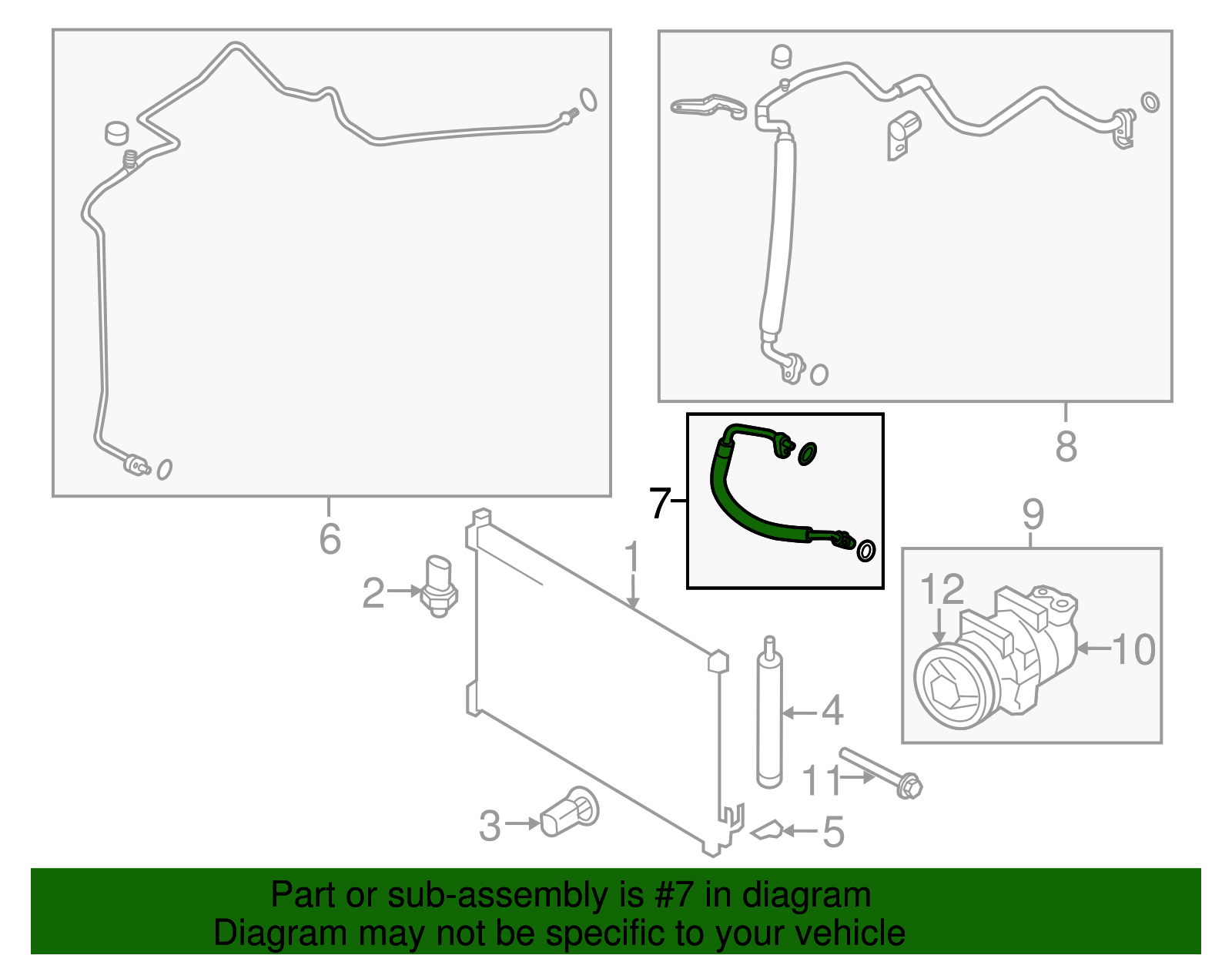 A/C Refrigerant Discharge Hose - Nissan (92490-1KC0A)