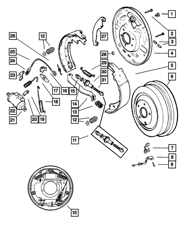 52005350AC - Service Brakes: Brake Drum for Jeep: Cherokee, Wrangler Image