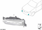63177412528 - Lighting: Front Fog Lamp, Led, Right for BMW Image