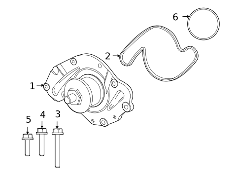 Water Pump for 2010 Volkswagen Routan #0