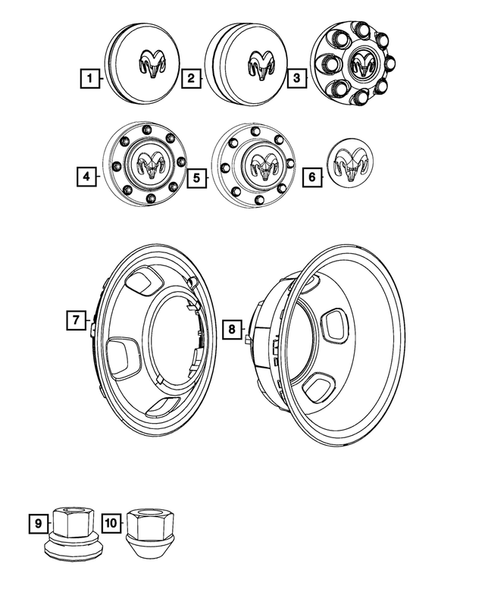 Wheel Covers and Center Caps for 2014 Ram 3500 #1