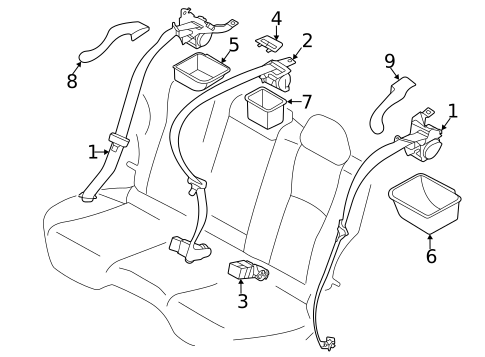 Rear Seat Belts for 2022 Subaru Legacy #0