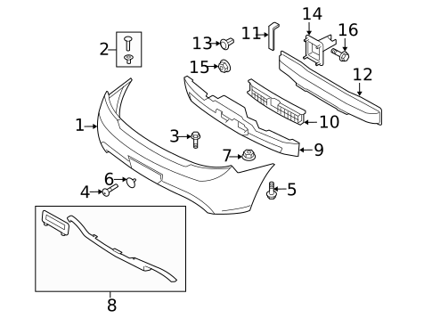 Bumper & Components - Rear for 2007 Hyundai Tiburon #0