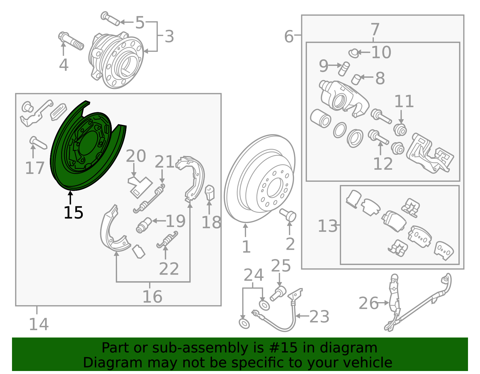 PLATE ASSY-RR BRAKE BACK RH 582522P500 Hyundai / KIA Parts