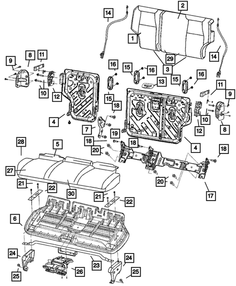 Rear Seats - Second Row for 2010 Jeep Grand Cherokee #5