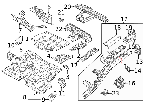 Rear Floor & Rails for 2012 Volkswagen Touareg #0