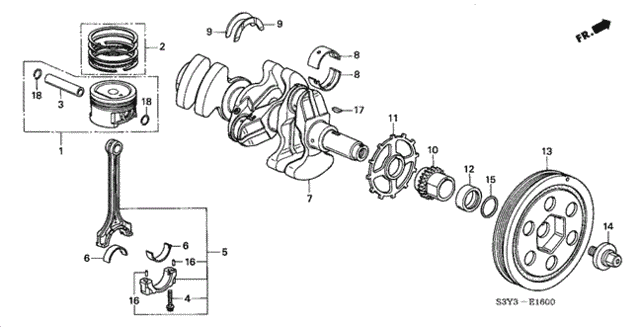 Piston - Crankshaft for 2000 Honda Insight #0