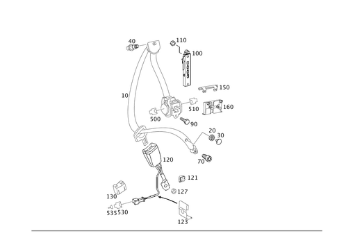 Front Seat Safety Belt for 2009 Mercedes-Benz E320 #0
