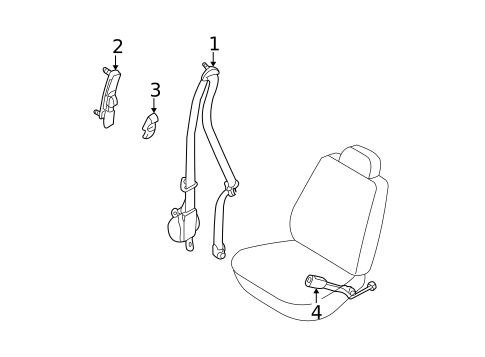 Front Seat Belts for 1996 Nissan Pathfinder #0