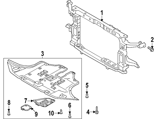 64101R6000 - : Radiator Support for Hyundai Image