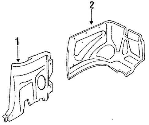 Interior Trim - Quarter Panels for 1991 Mercury Capri #0