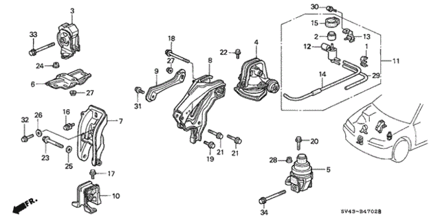 Engine Mounts (AT) ('94,'95) for 1995 Honda Accord #0