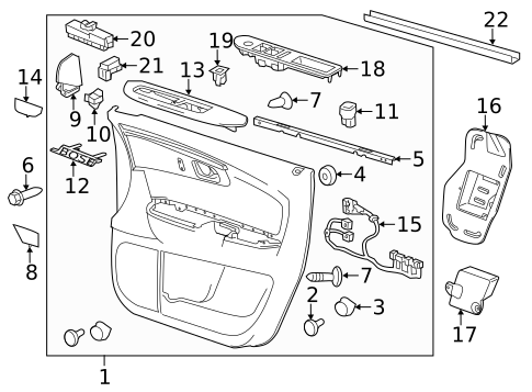 Interior Trim - Front Door for 2011 Chevrolet Traverse #1