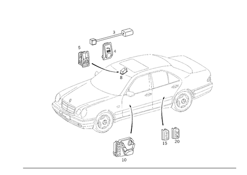 Switch in Roof Control Panel and in Door Trim for 1994 Mercedes-Benz E420 #0
