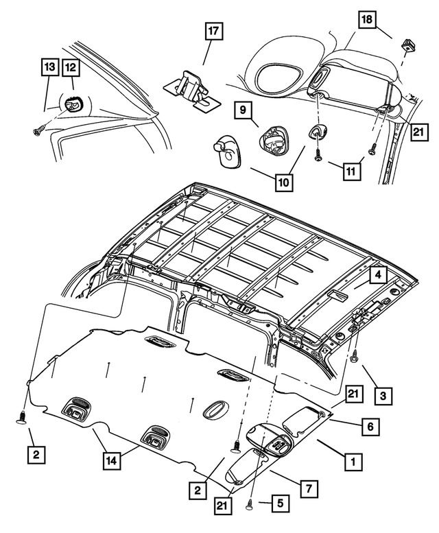 5028069AA - Interior Trim: Overhead Console Bracket for Mopar Image