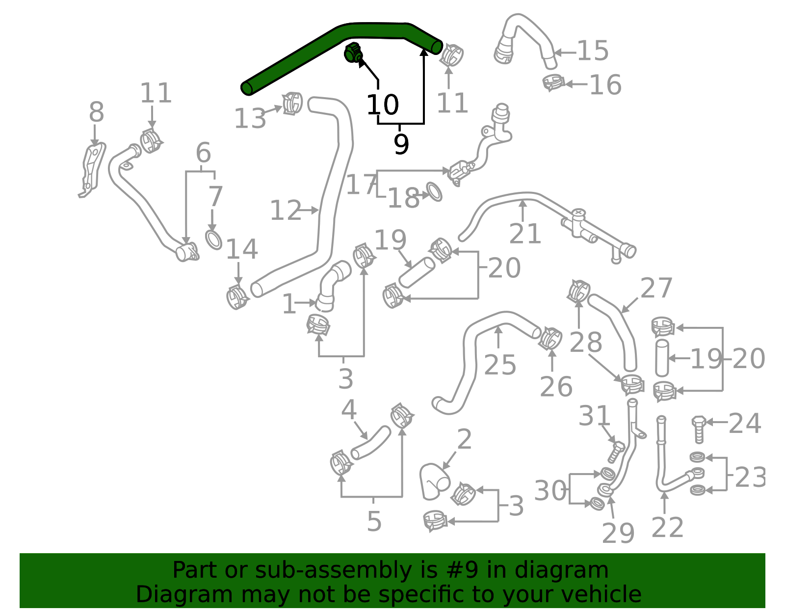 2013-2015 Audi Q7 Engine Coolant Hose 7L8-121-073-H | OEM Parts Online
