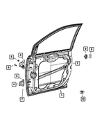 4894917AK - Doors, Door Mirrors and Related Parts: Front Door, Left for Mopar Image