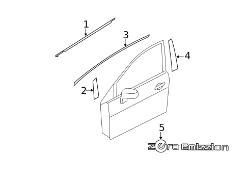 Exterior Trim - Front Door for 2016 Nissan LEAF #0