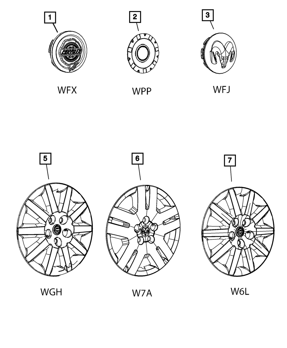 Wheel Center Cap - Mopar (5085364AA)