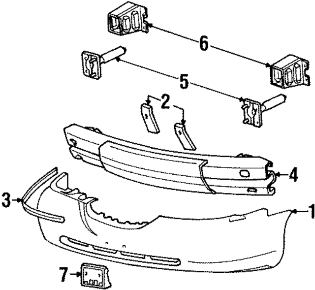 6W1Z17754B - Body: Bumper Impact Absorber for Ford Image