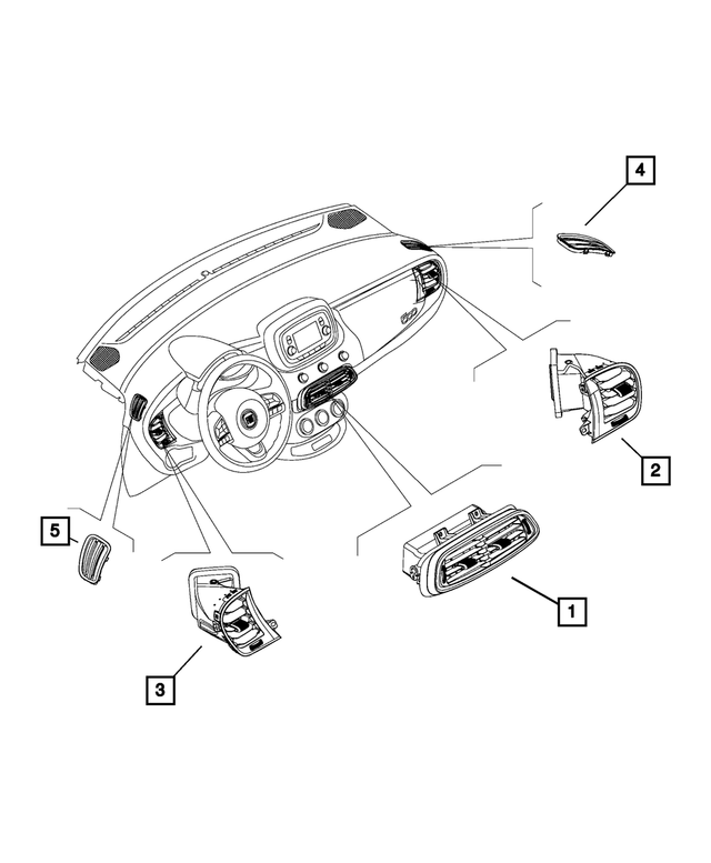 7SU09U00AA - : Center Outlet for Mopar Image