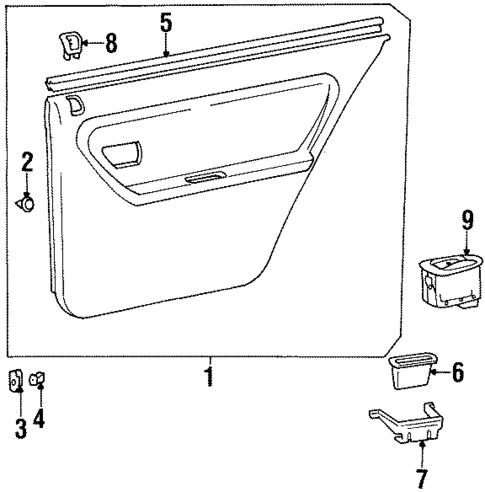 Interior Trim - Rear Door for 1998 Hyundai Sonata #0