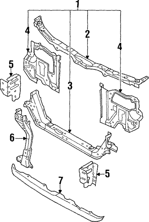 Radiator Support for 1991 Mazda Protege #0