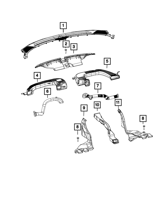 55038113AD - Air Conditioners and Heaters: Floor Duct for Mopar Image